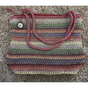 The Sak Crochet Shoulder Bag Multicolor Boho EUC‎